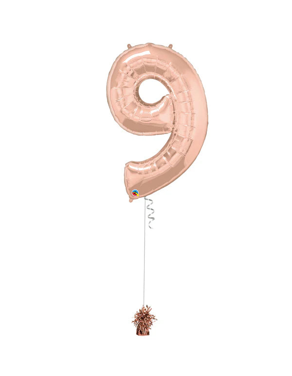 Jumbo Number 9 Foil Balloon On Weight