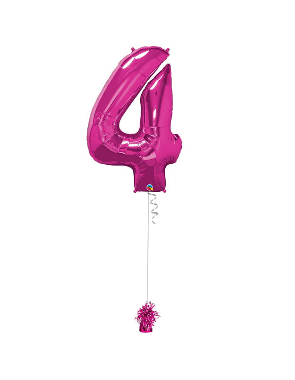 Jumbo Number 4 Foil Balloon On Weight