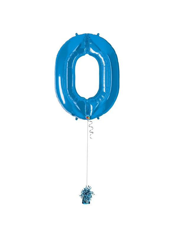 Jumbo Number 0 Foil Balloon On Weight