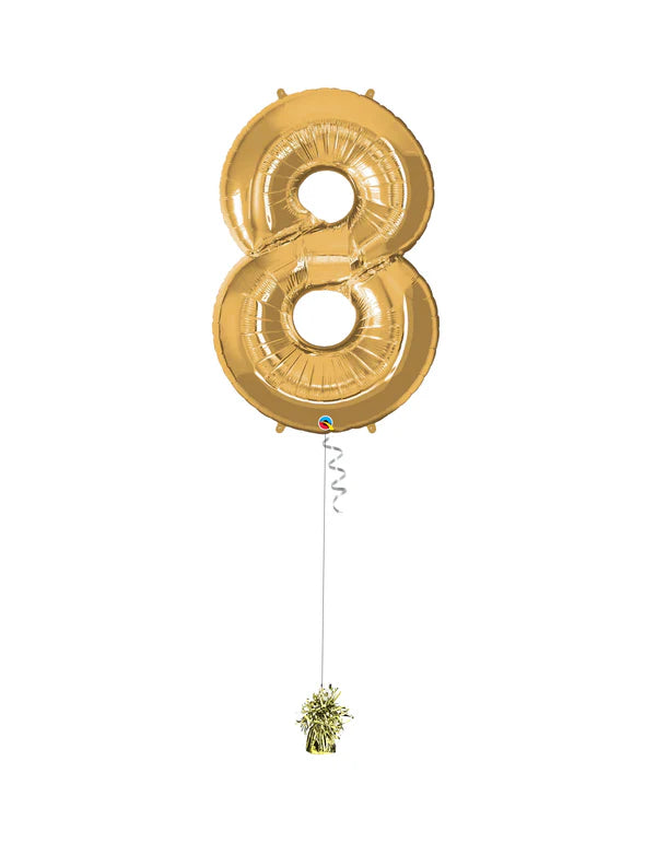 Jumbo Number 8 Foil Balloon On Weight