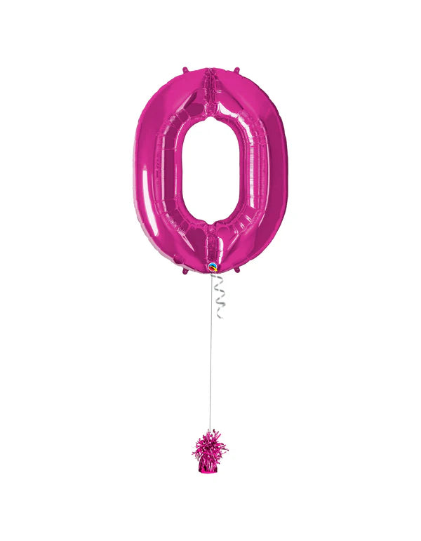 Jumbo Number 0 Foil Balloon On Weight