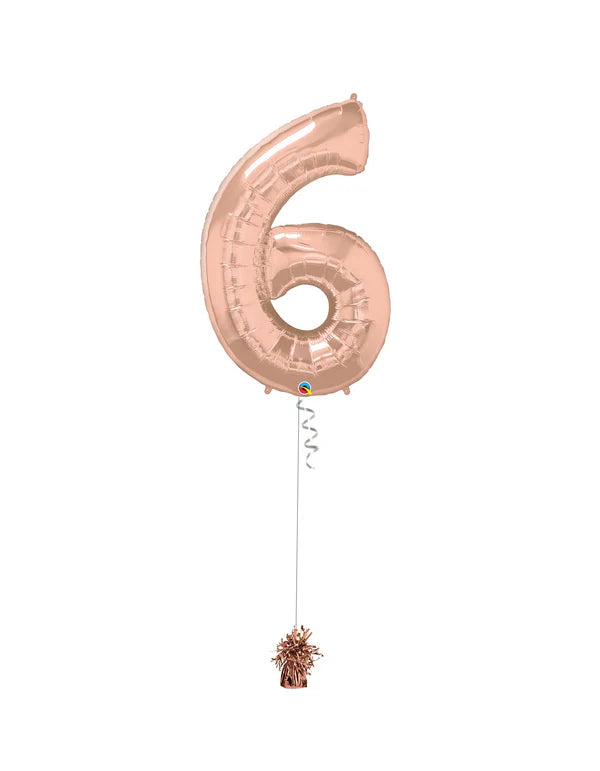 Jumbo Number 6 Foil Balloon On Weight