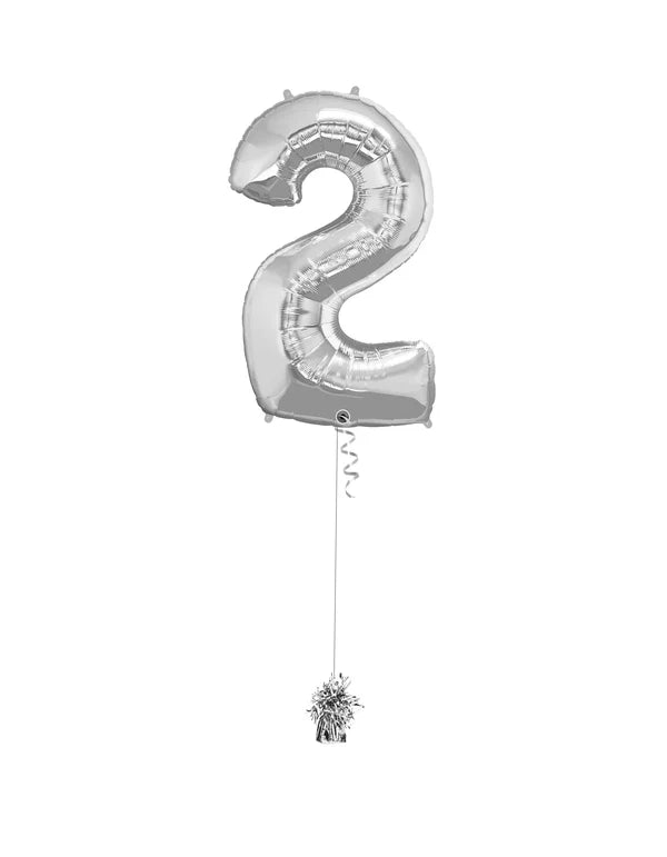 Jumbo Number 2 Foil Balloon On Weight