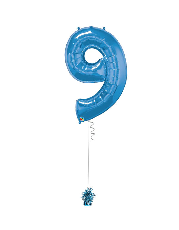 Jumbo Number 9 Foil Balloon On Weight