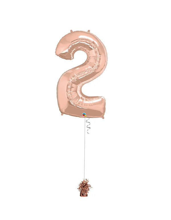 Jumbo Number 2 Foil Balloon On Weight