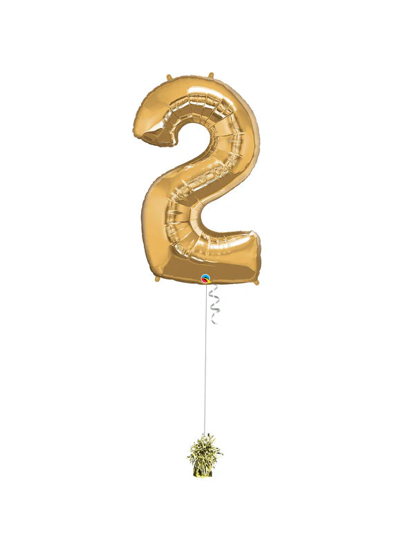 Jumbo Number 2 Foil Balloon On Weight