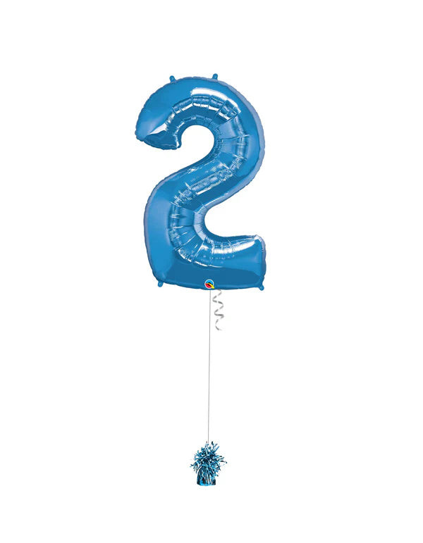 Jumbo Number 2 Foil Balloon On Weight