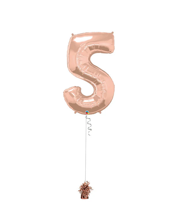 Jumbo Number 5 Foil Balloon On Weight