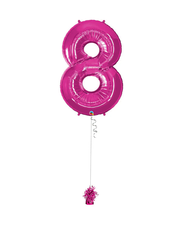 Jumbo Number 8 Foil Balloon On Weight