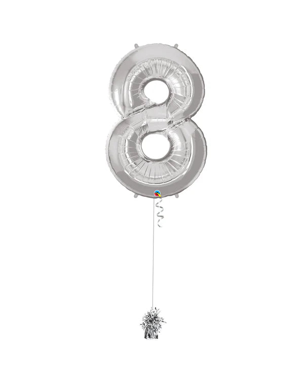 Jumbo Number 8 Foil Balloon On Weight