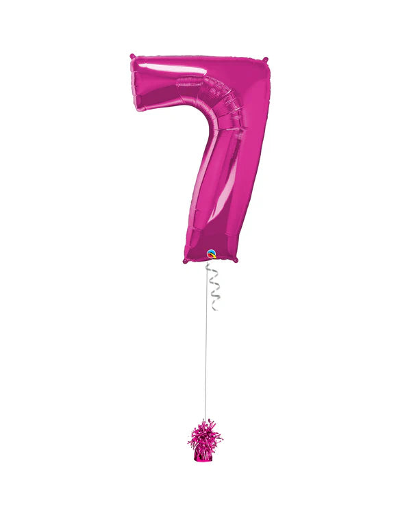 Jumbo Number 7 Foil Balloon On Weight