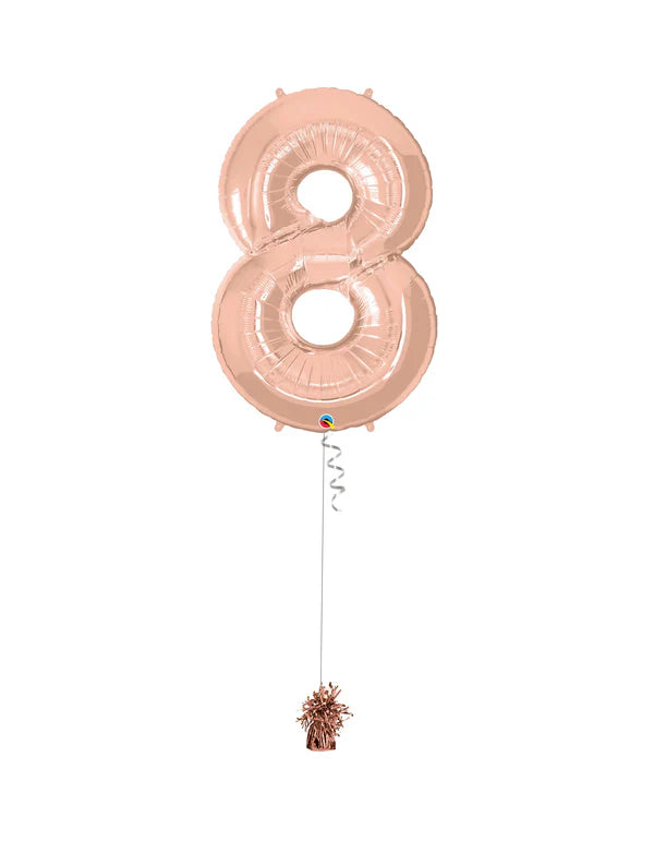 Jumbo Number 8 Foil Balloon On Weight